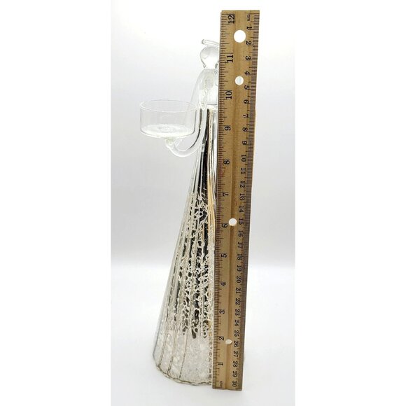 Lenox Silver Votive Holder Candle Angel Mercury Glass 11.5" New opened Box - Picture 9 of 12